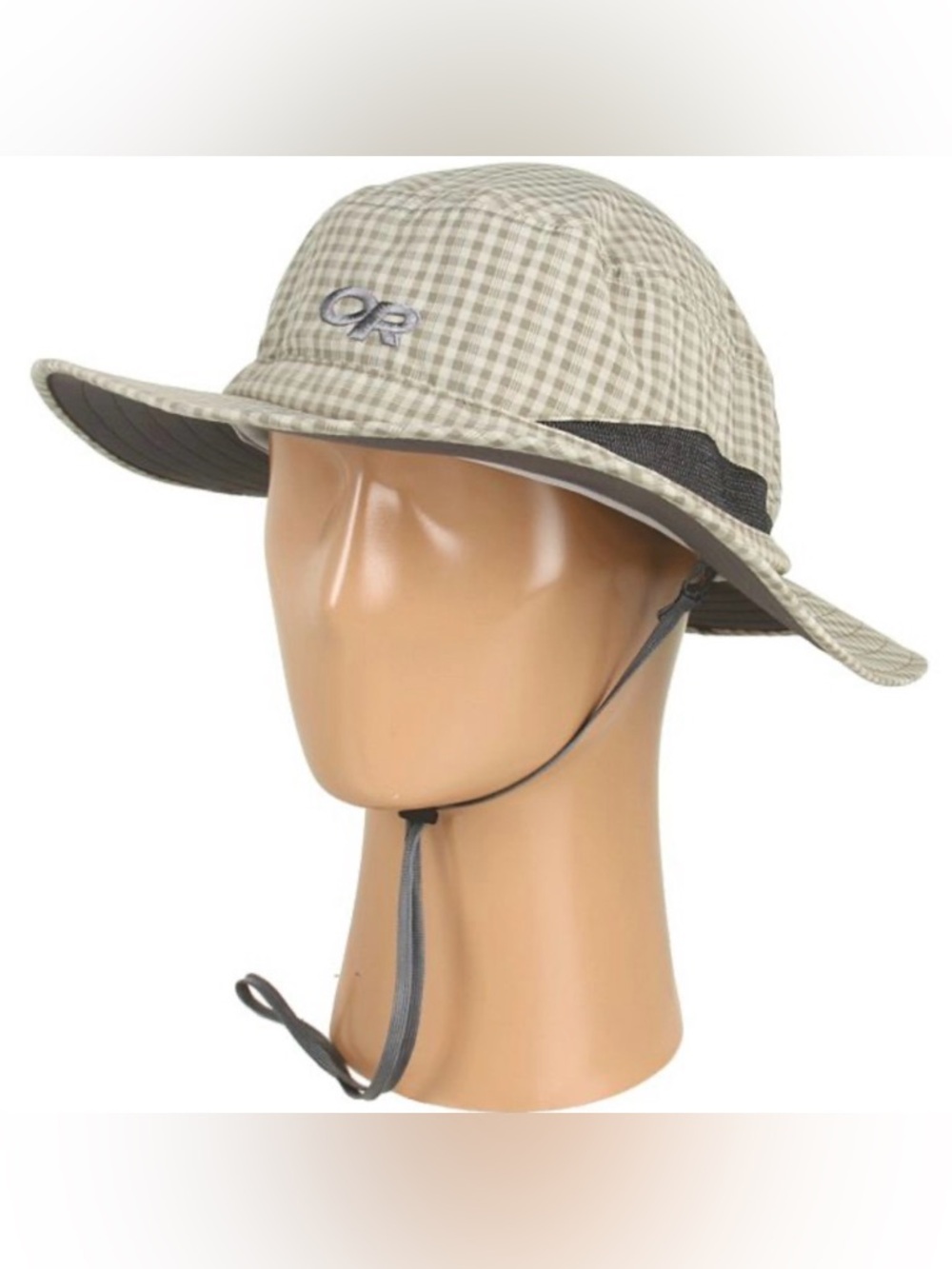 Outdoor Research Plaid Nylon Sun Hat XL Tan Grey Outdoor Research Hat